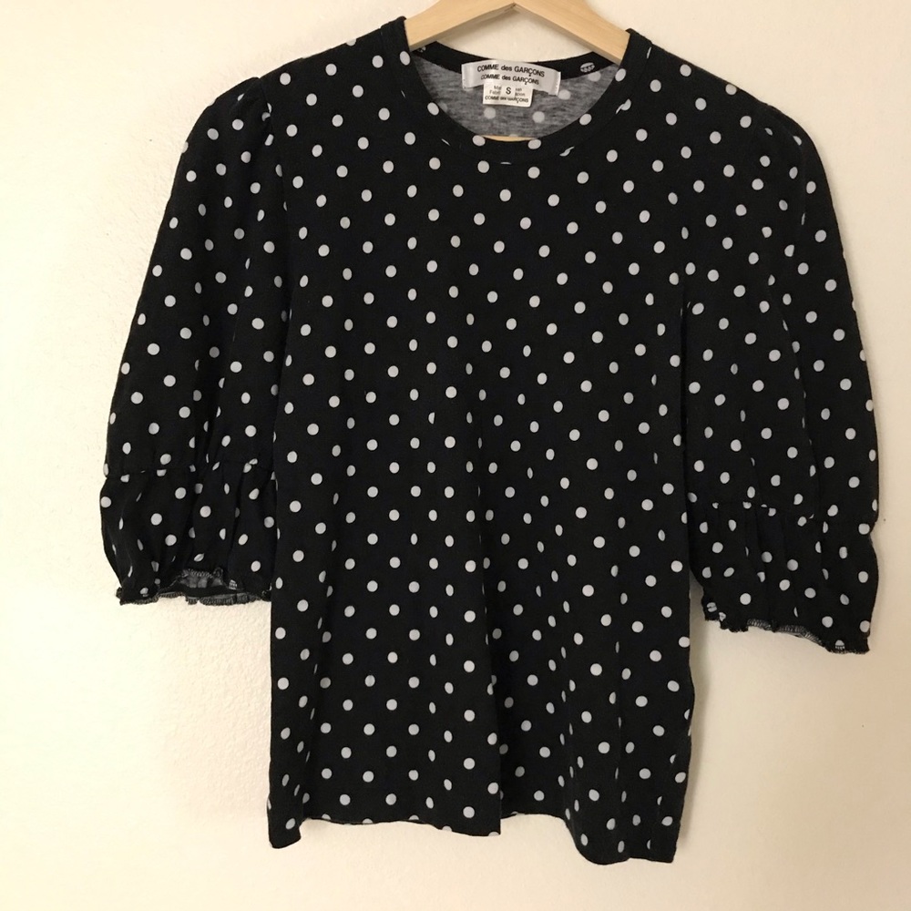 Comme Des Garçons Polka Dot Top w/ Puff Sleeve Sm